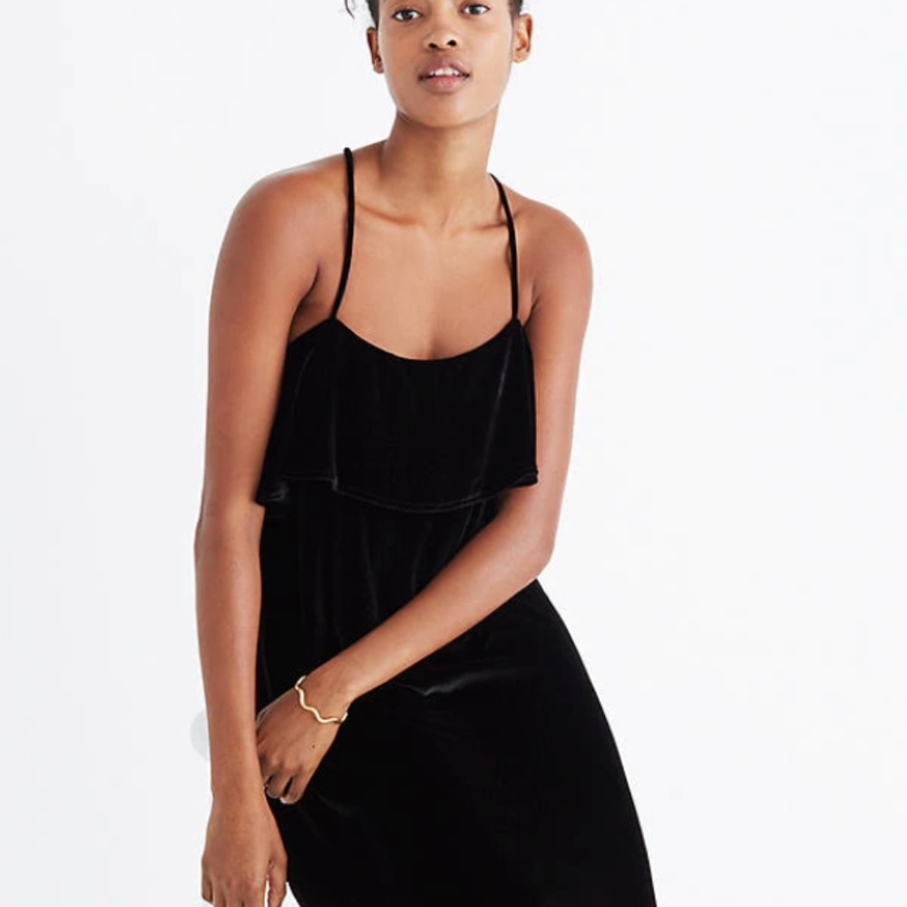 Madewell Velvet Ruffle Mini Dress